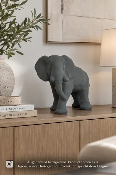 Product image 1 of the product “Elephant, 43cm Length | GRC (Glassfibre Reinforced Concrete), Bronze Finish ”